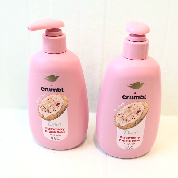 Dove x Crumbl Strawberry Crumb Cake Hand Wash 12 oz pack of 2 - Picture 1 of 3